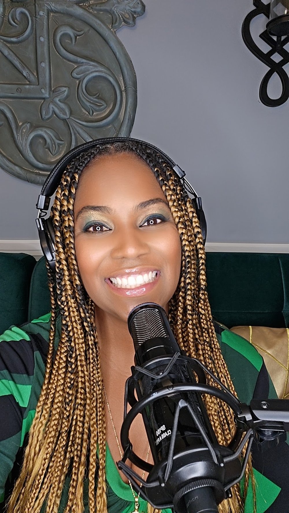 Raquel Ne’Cole recording a podcast episode